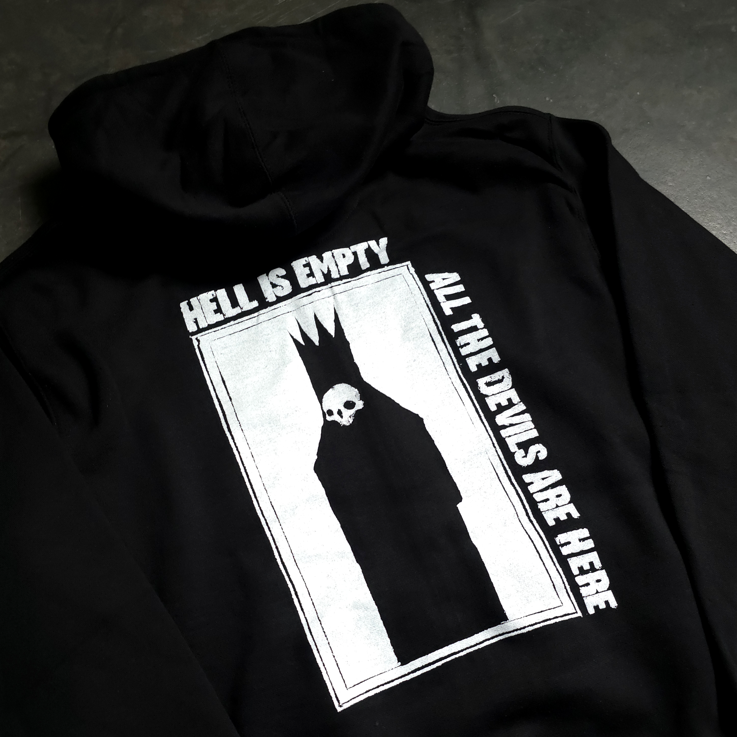 Hell is Empty Zip Up Hoodie Any Means Necessary Clothing