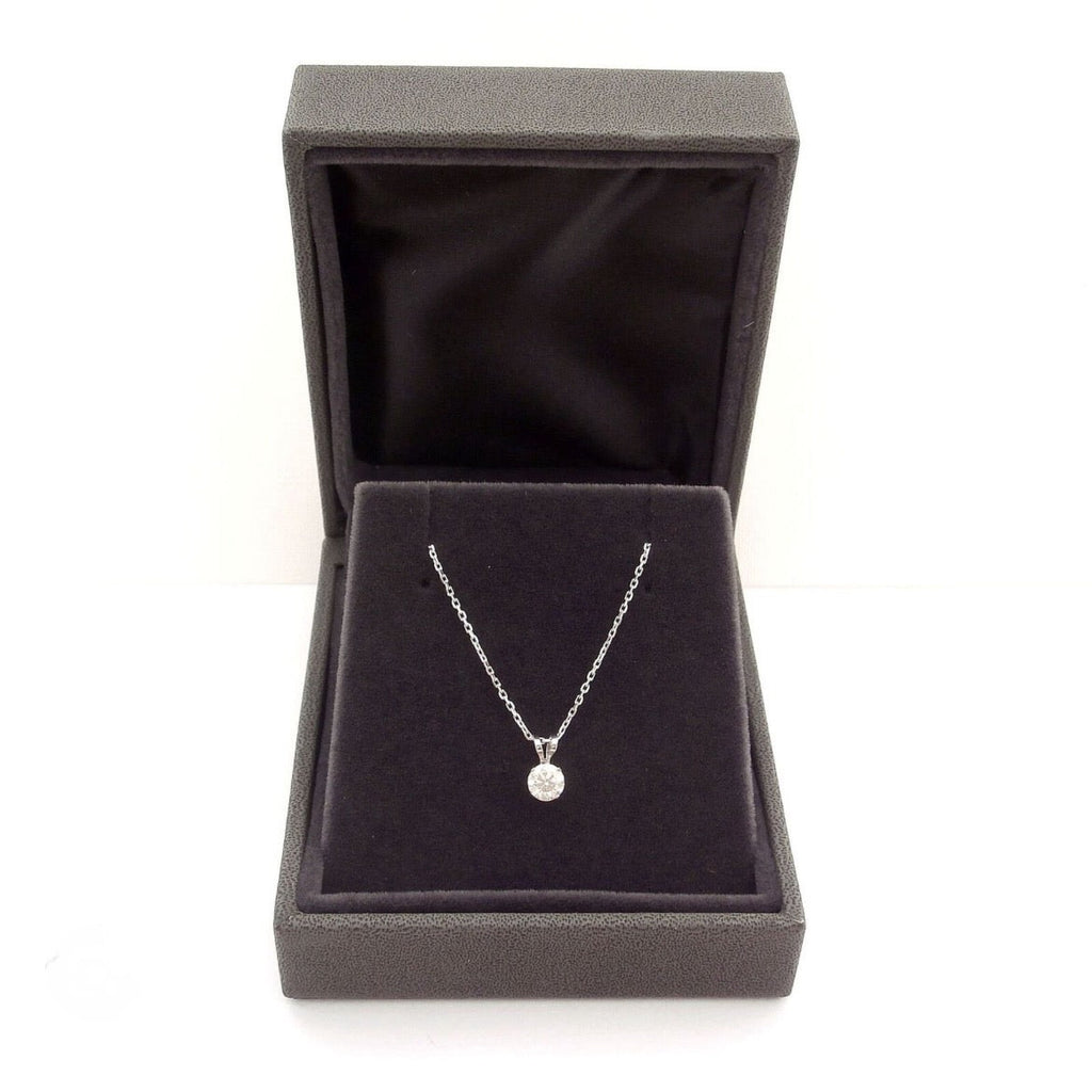 1.00 CTW AGI Certified Lab Grown Diamond Pendant - G/VS Clarity Round Cut in Choice of 14K White or Yellow Gold VossAgin