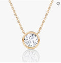 AGI Certified 1.00 Ctw Bezel Set Round Lab Grown Diamond Pendant - G/VS Clarity in Choice of 14K White or Yellow Gold VossAgin