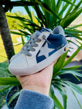 Blue with Grey Star Sneakers Torn and Trendy