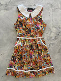 Cat Stamps Collared Dress Retrolicious
