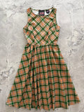 Rust & Green Plaid Midi Dress Retrolicious