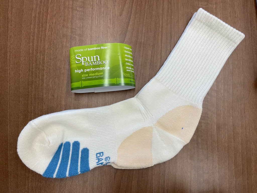 High Performance Crew Bamboo Viscose Socks Unisex White Color - 12-pack Spun Bamboo