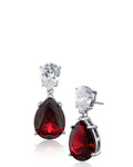 Double Pear CZ Drop with Ruby CZ by Kenneth Jay Lane