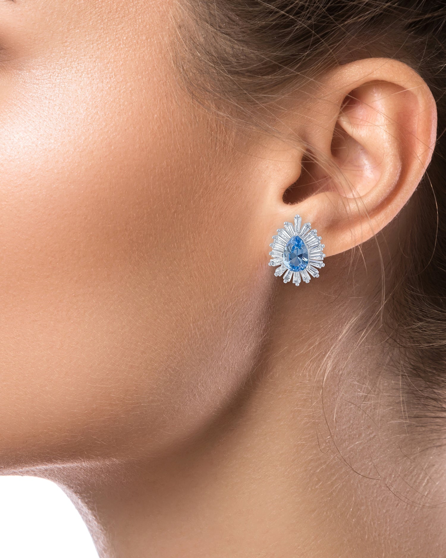 Pear and Baguette Cubic Zirconia Earrings CZ by Kenneth Jay Lane
