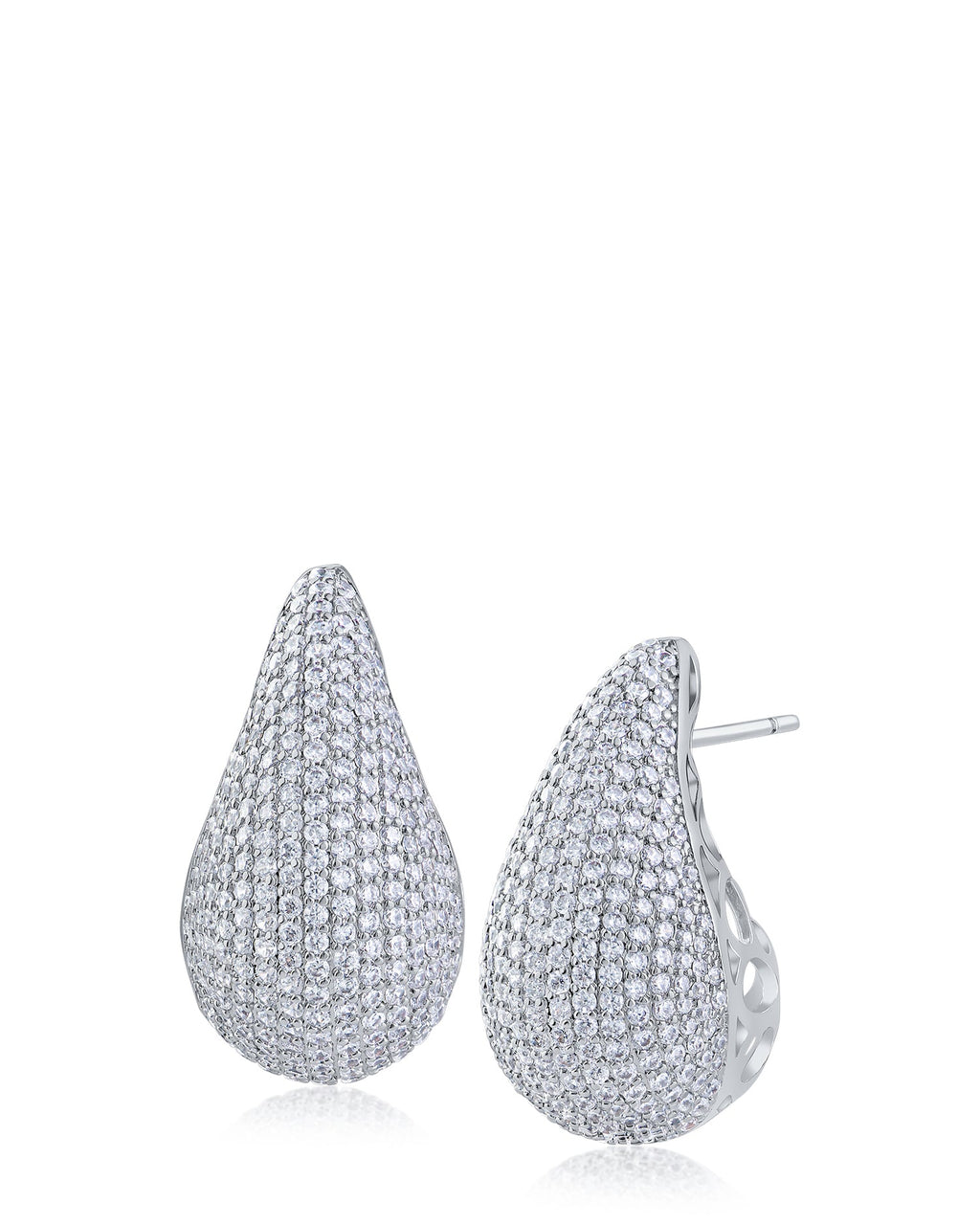 Pave Teardrop Earrings CZ by Kenneth Jay Lane