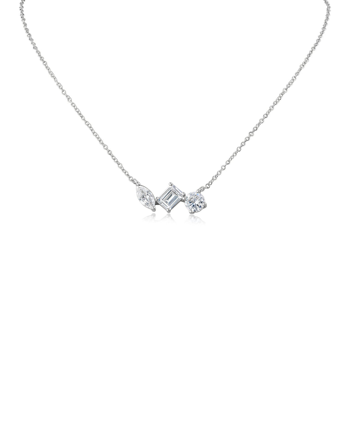 Multi Shape CZ Pendant Necklace CZ by Kenneth Jay Lane