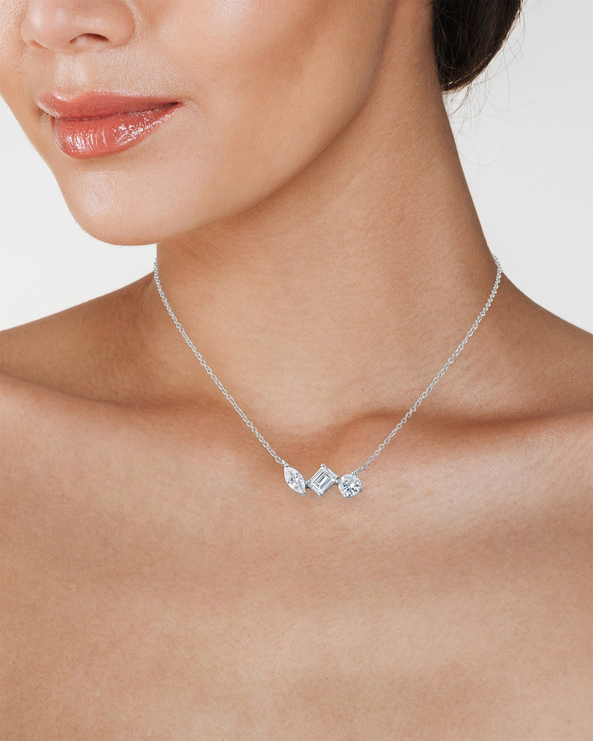 Multi Shape CZ Pendant Necklace CZ by Kenneth Jay Lane