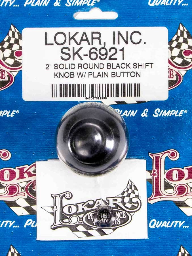 2in Shift Knob Solid Round Black w/Button - SK6921 Vinyasa Automotive