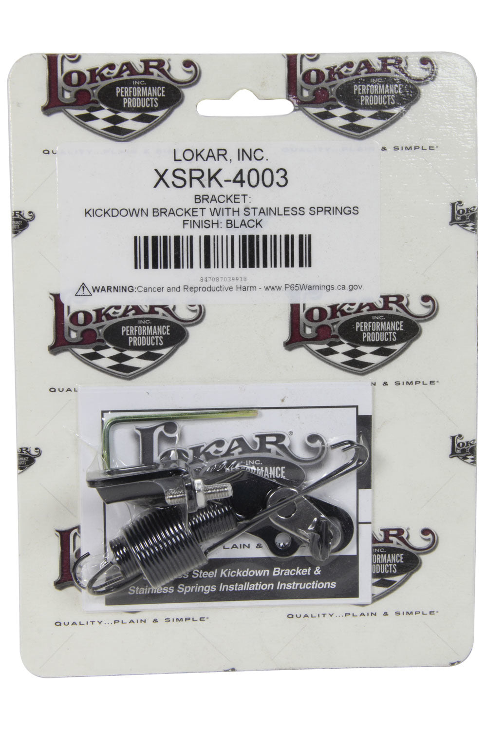 Bracket And Springs Kick Down Black Stainless Ste - XSRK4003 Vinyasa Automotive