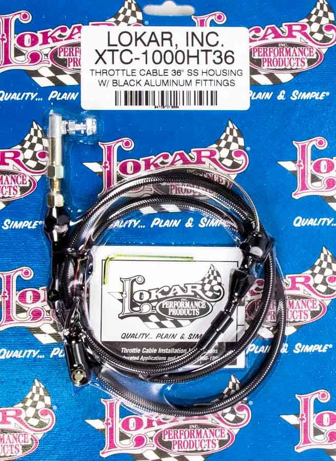 Throttle Cable 36IN.BLACK Stainless - XTC1000HT36 Vinyasa Automotive