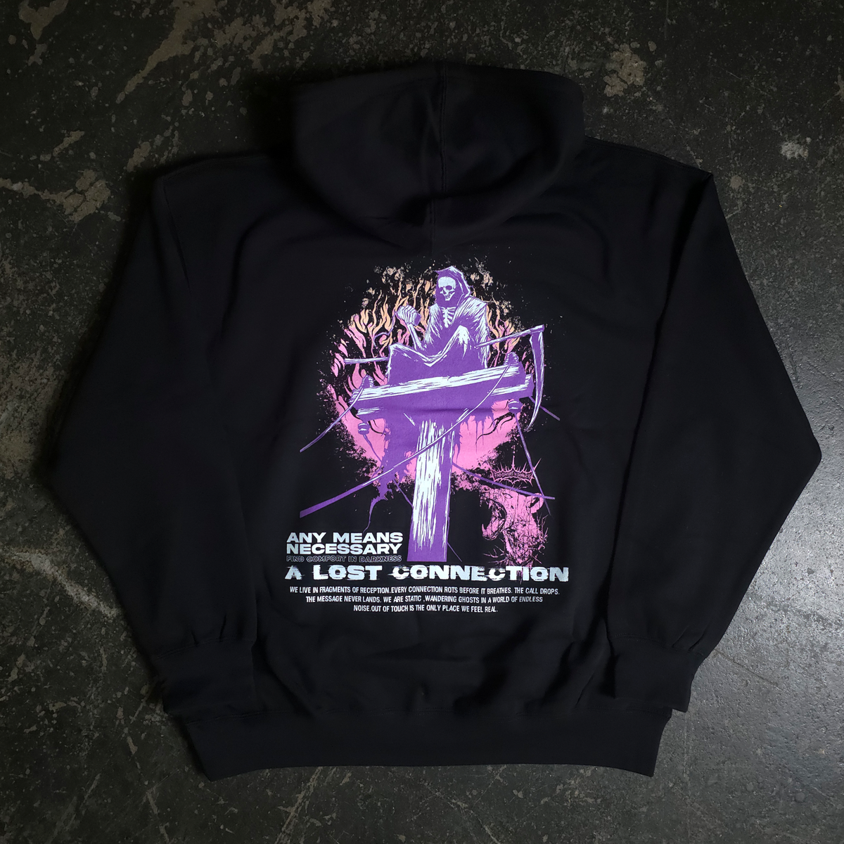 Lost Connection Pullover Hoodie Any Means Necessary Clothing