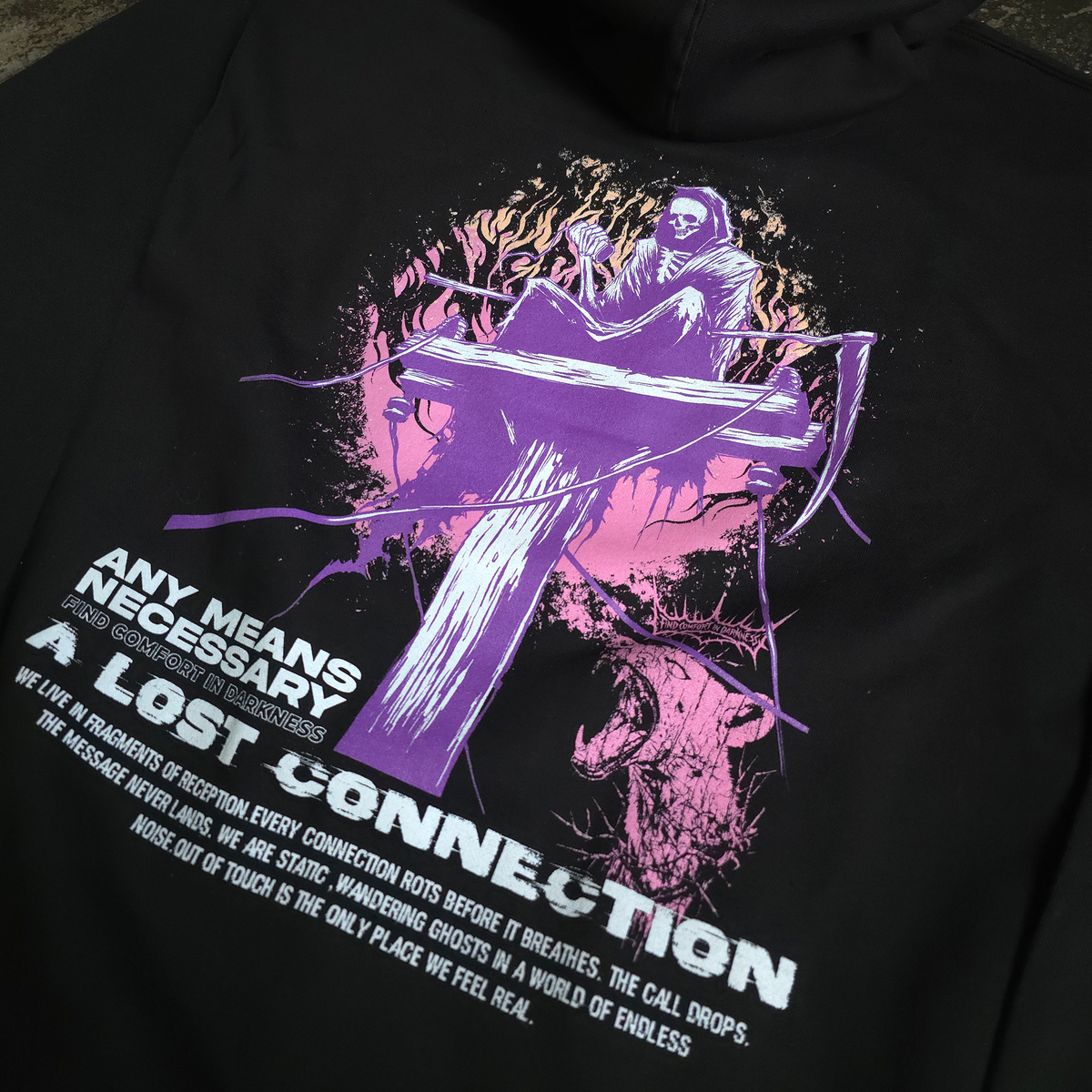Lost Connection Pullover Hoodie Any Means Necessary Clothing