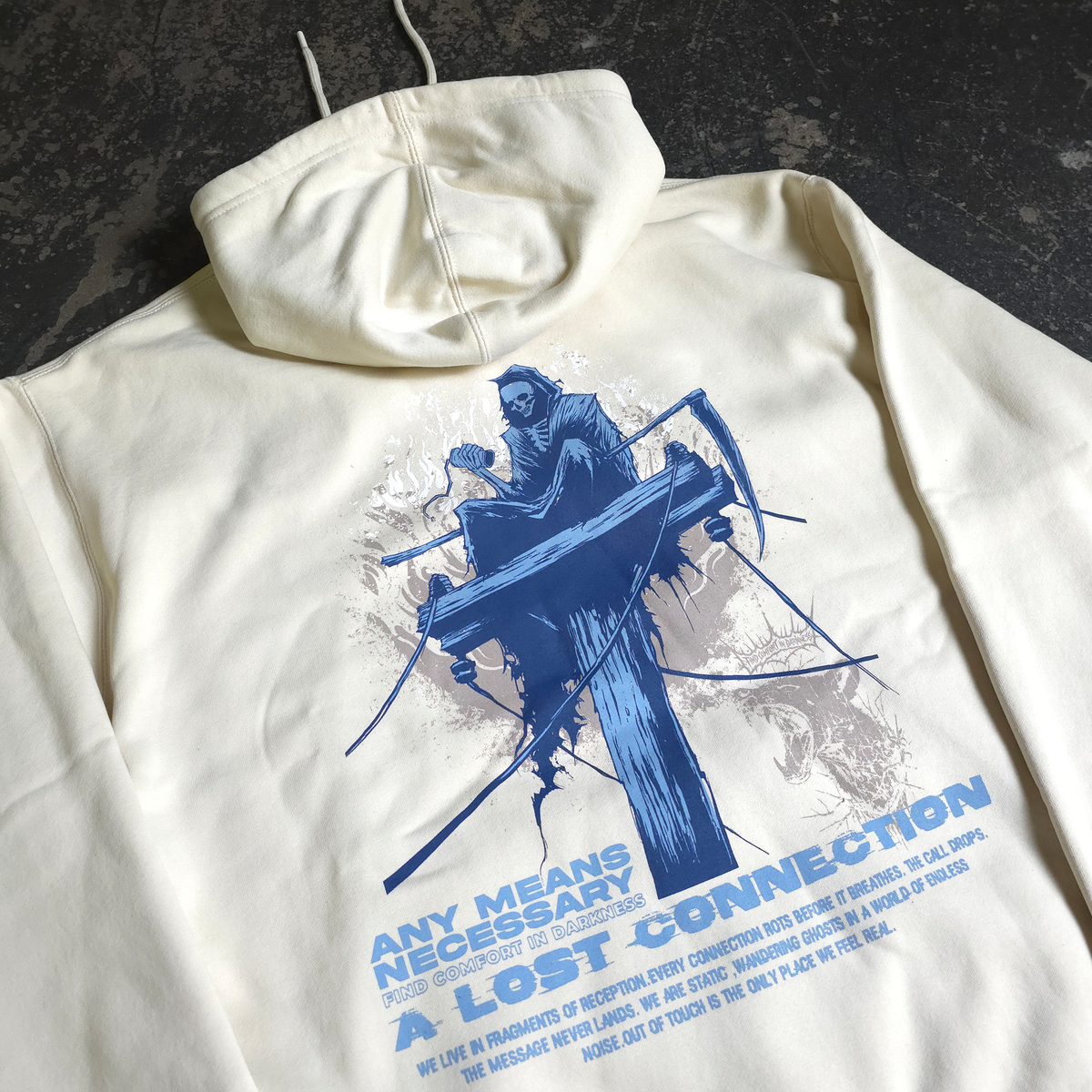 Lost Connection Pullover Hoodie Bone Any Means Necessary Clothing