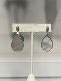 MOP Pendant Silver Earrings w/ Cubics Cenia New York