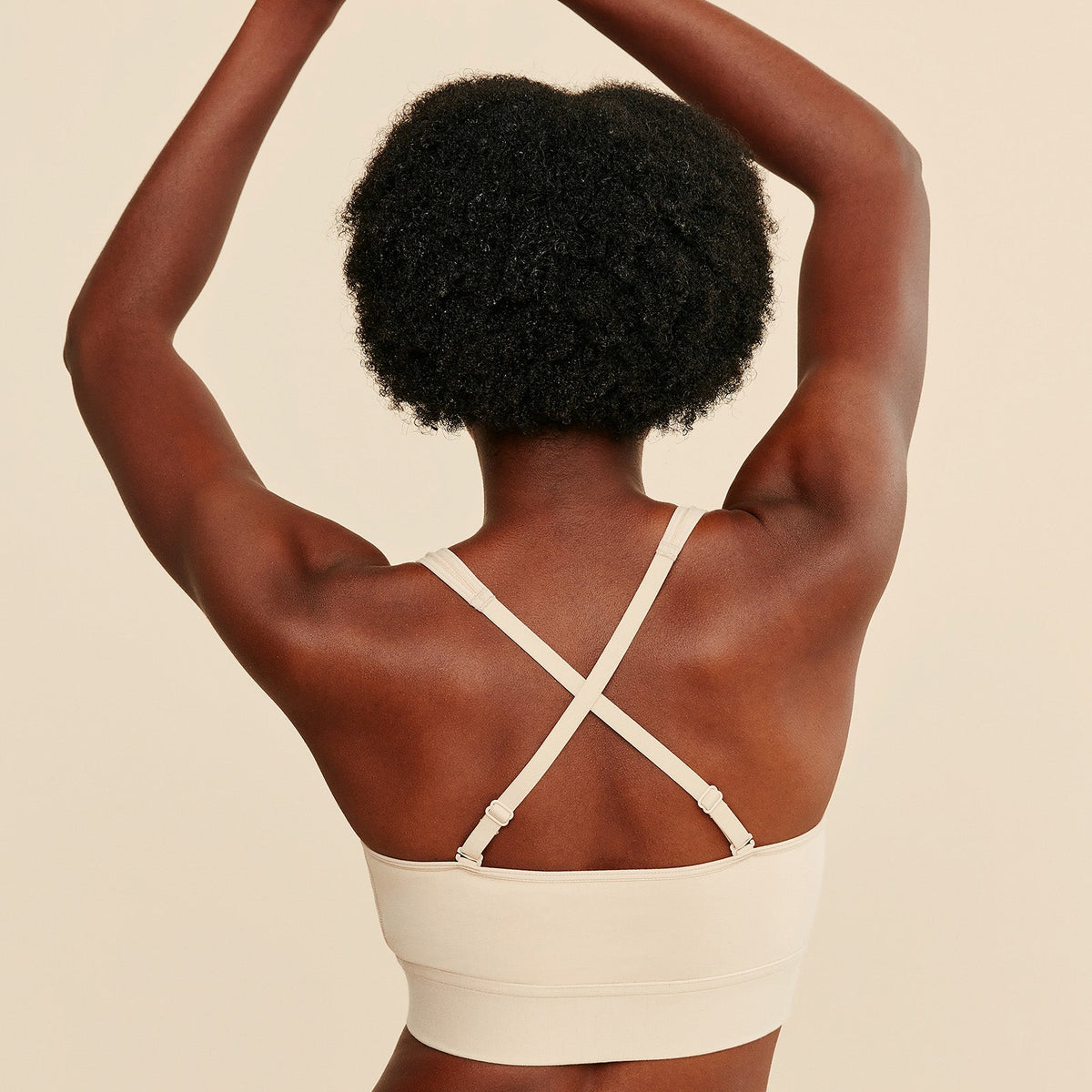 Wilderness Front‑Closure Cotton Bralette - Beige Meadow