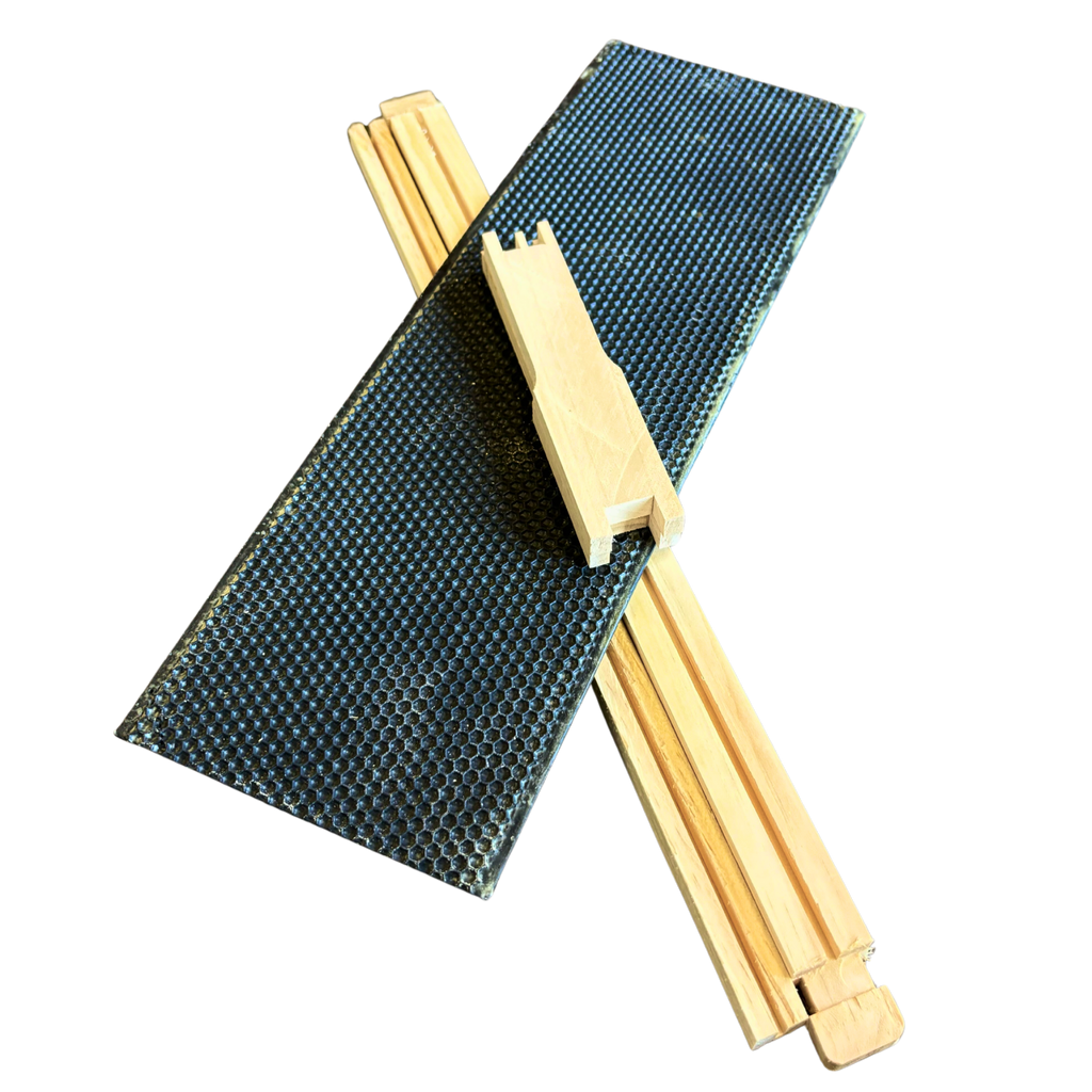 Medium 6 1/4-Inch Frame, Grooved Top / Grooved Bottom With Double Wax Foundation Foxhound Bee Company