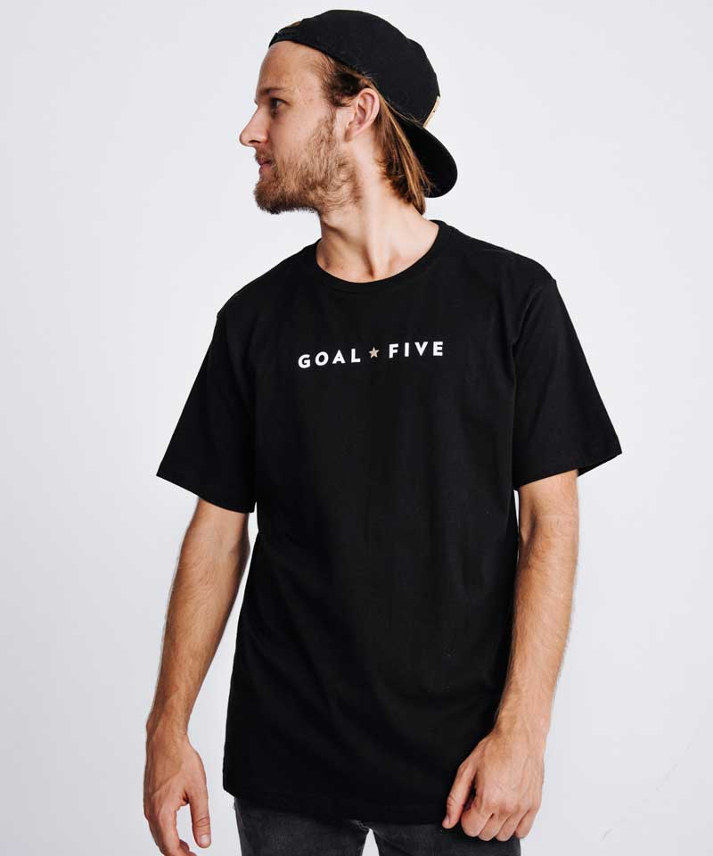 Goal Five Men's Black Cotton T-Shirt Goal Five