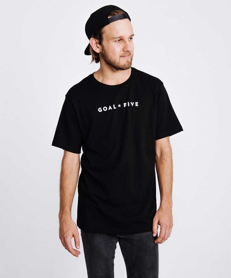 Goal Five Men's Black Cotton T-Shirt Goal Five