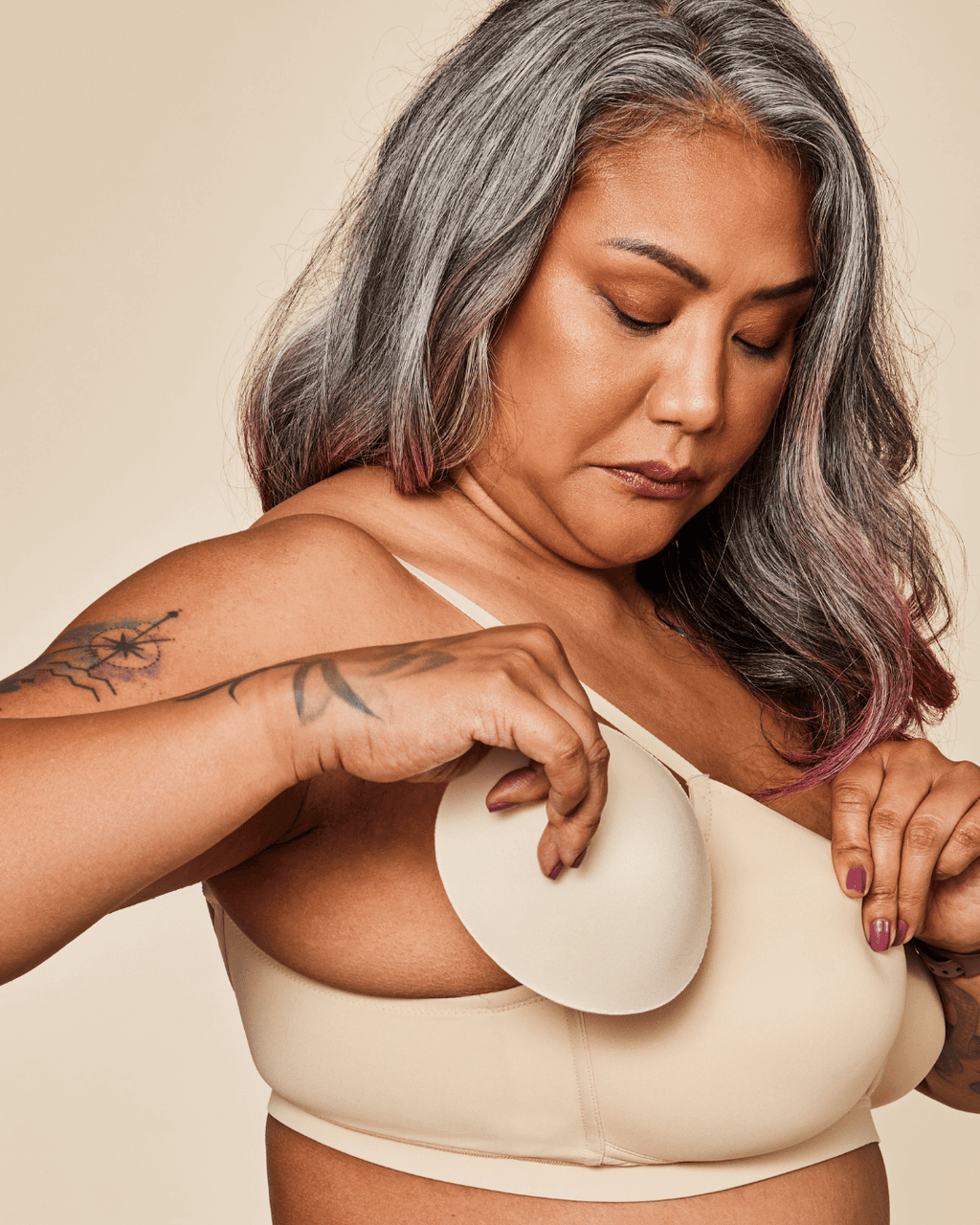 Moonrise Pocketed T‑Shirt Bra - Buff Meadow