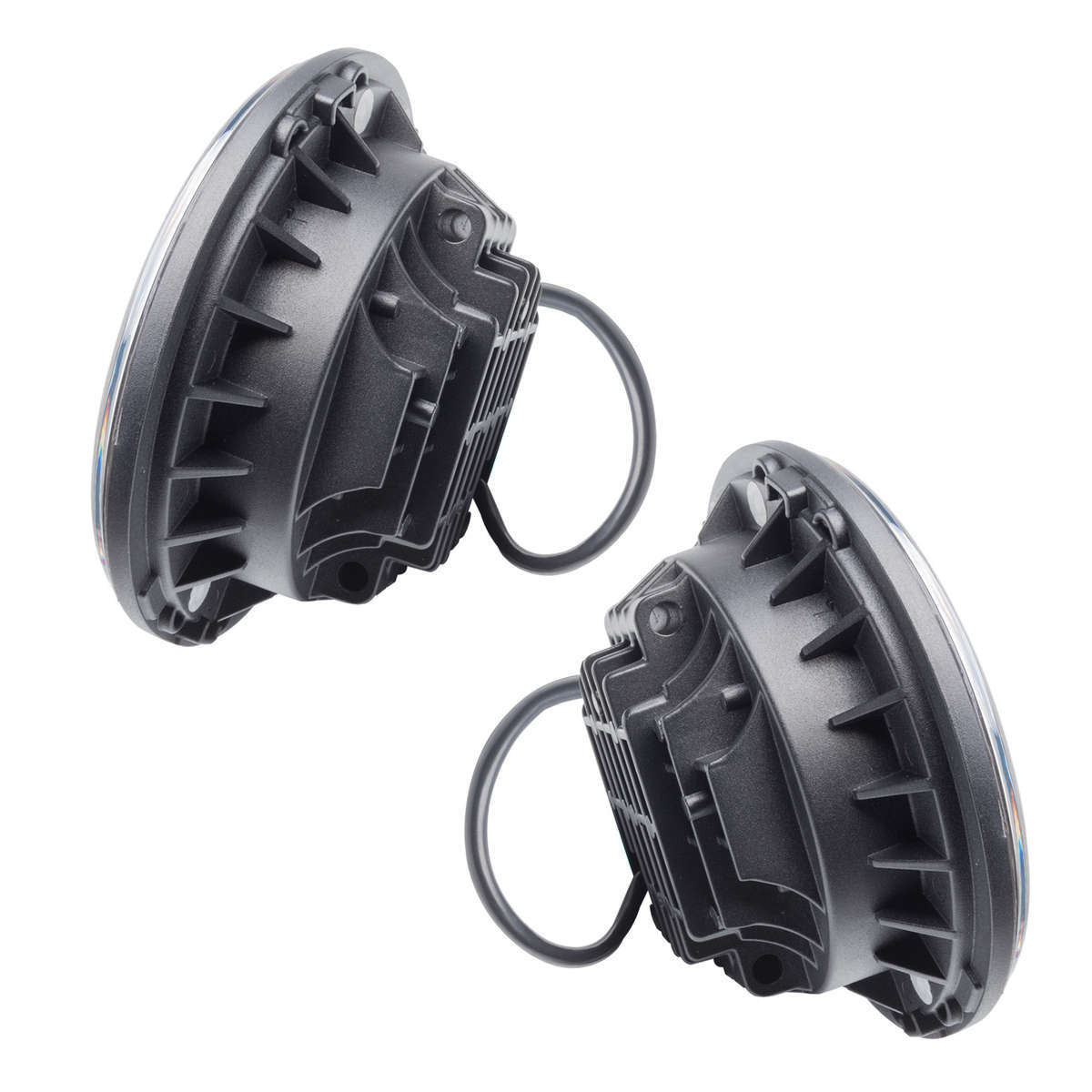 7in LED Headlights No Halo Black Bezel - 5769504 Vinyasa Automotive