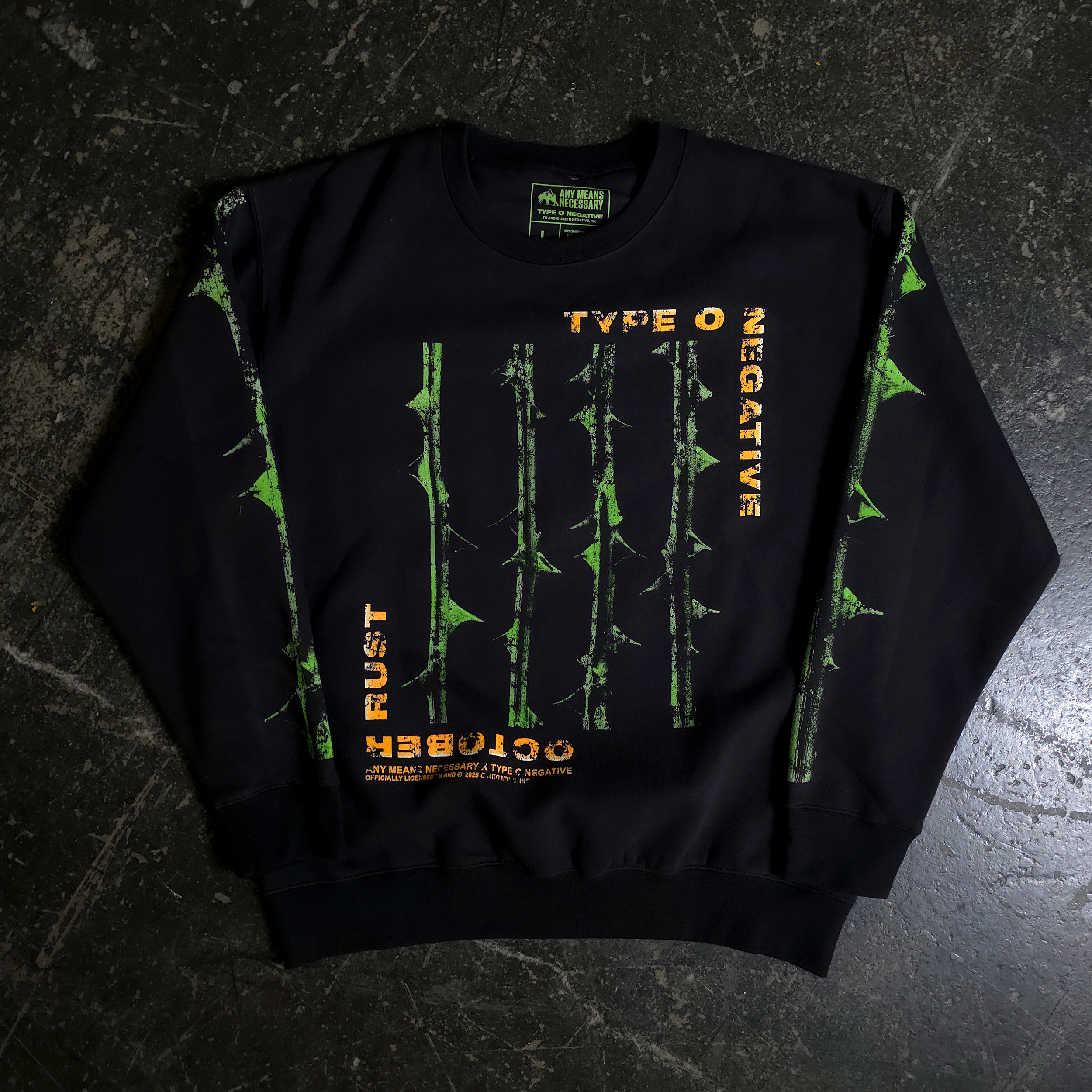 October Rust Crewneck Sweatshirt Any Means Necessary Clothing