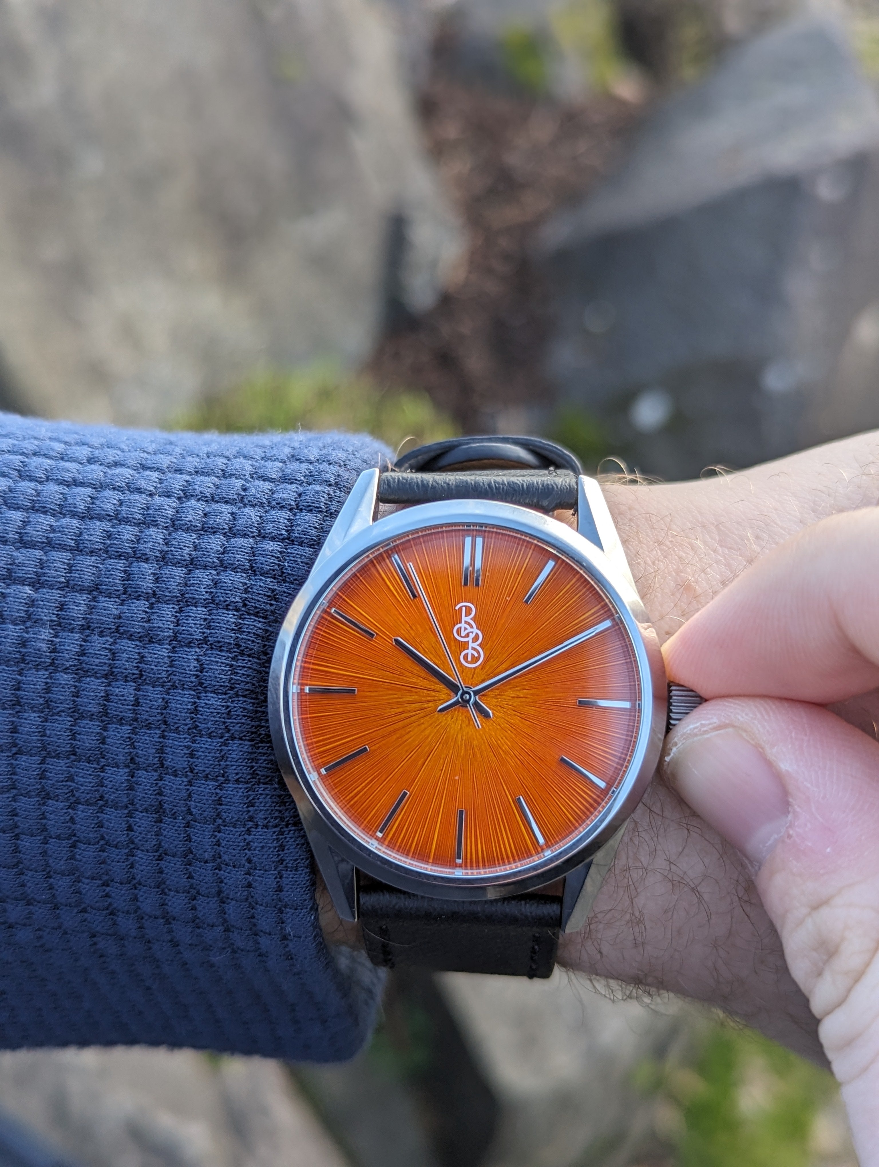Orange Sunburst Watch The Beyond Boring Watch Company