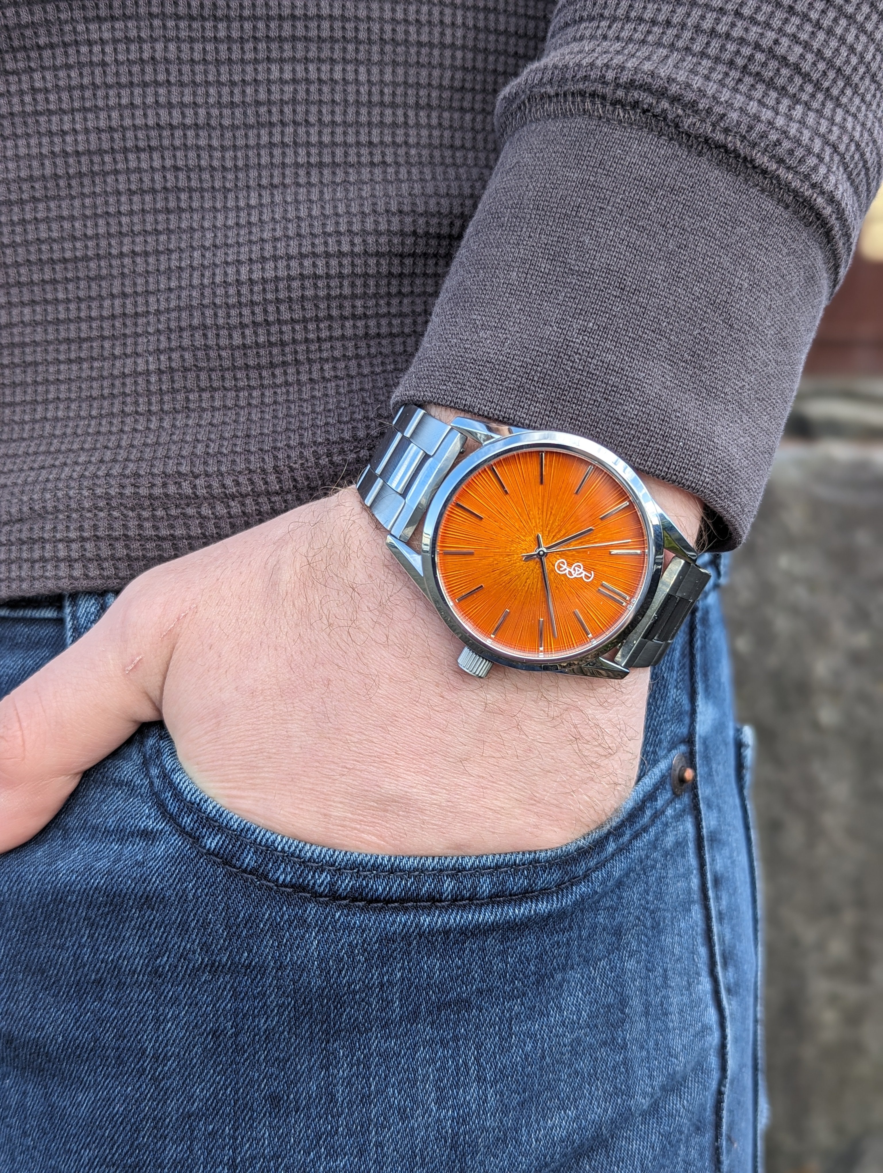 Orange Sunburst Watch The Beyond Boring Watch Company
