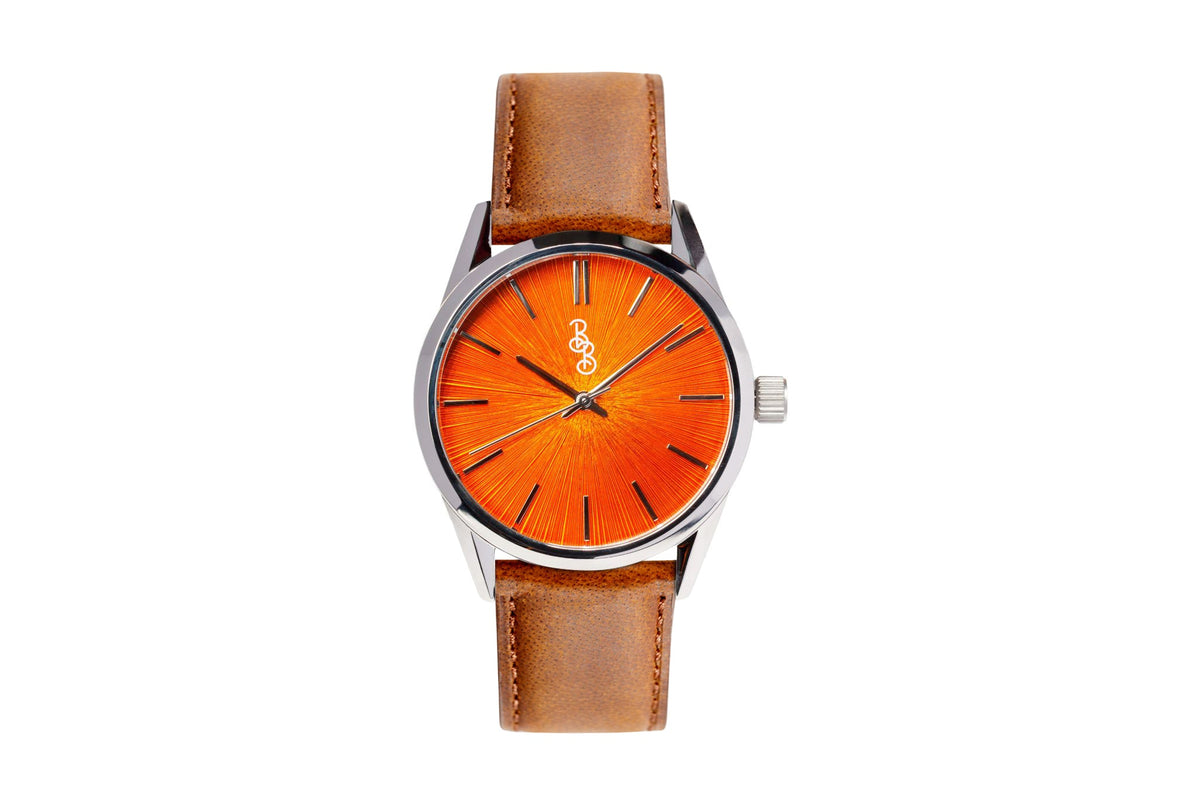 Orange Sunburst Watch The Beyond Boring Watch Company