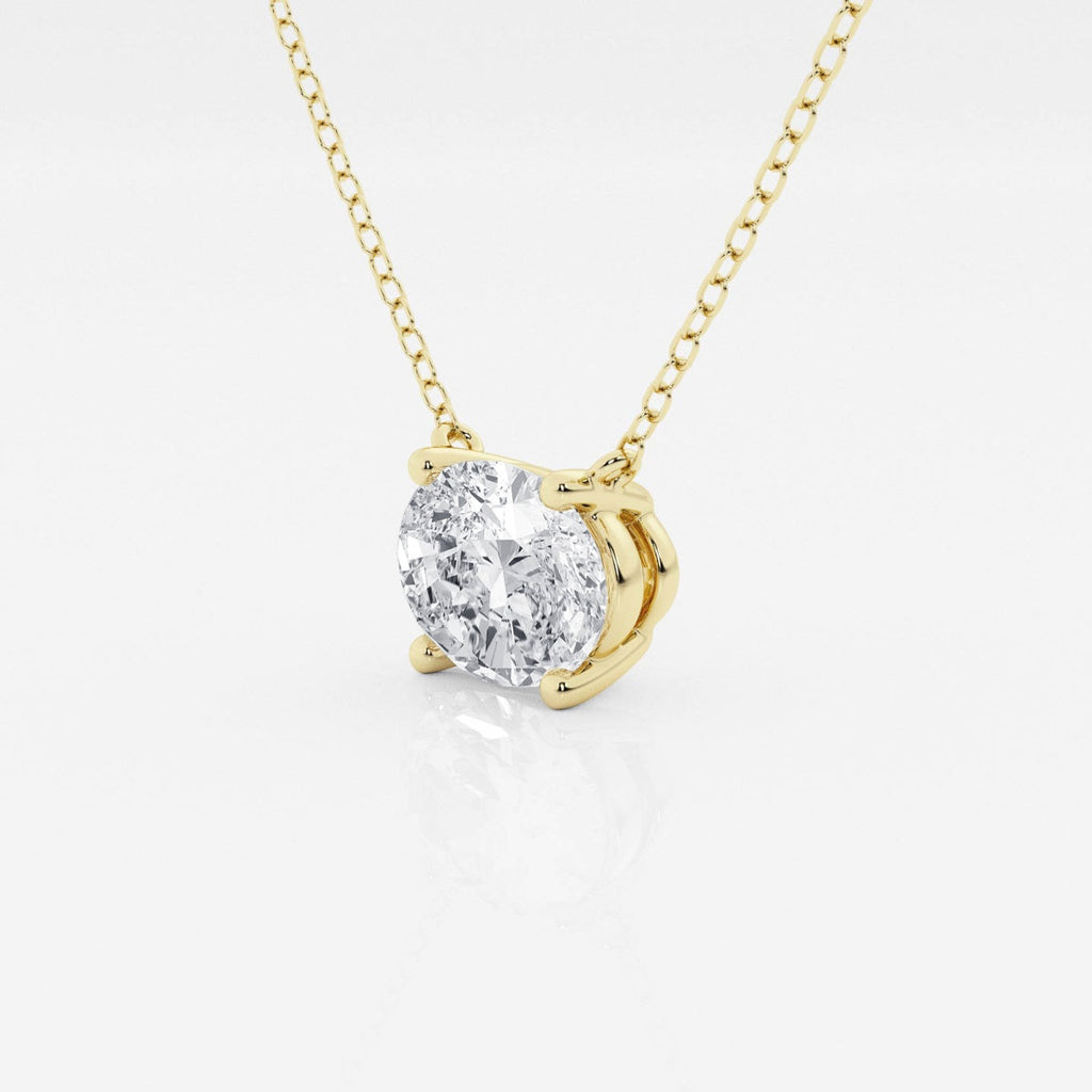 2.00 CTW AGI Certified Oval Lab Grown Diamond Solitaire Pendant - Choice of 14k Yellow or White Gold VossAgin
