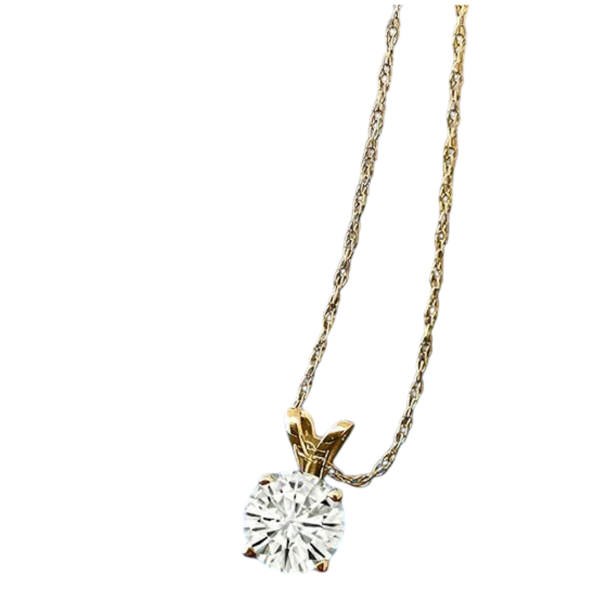 .80 CTW Certified Genuine Moissanite Solitaire Pendant Necklace - Choice of 14k White or Yellow Gold VossAgin