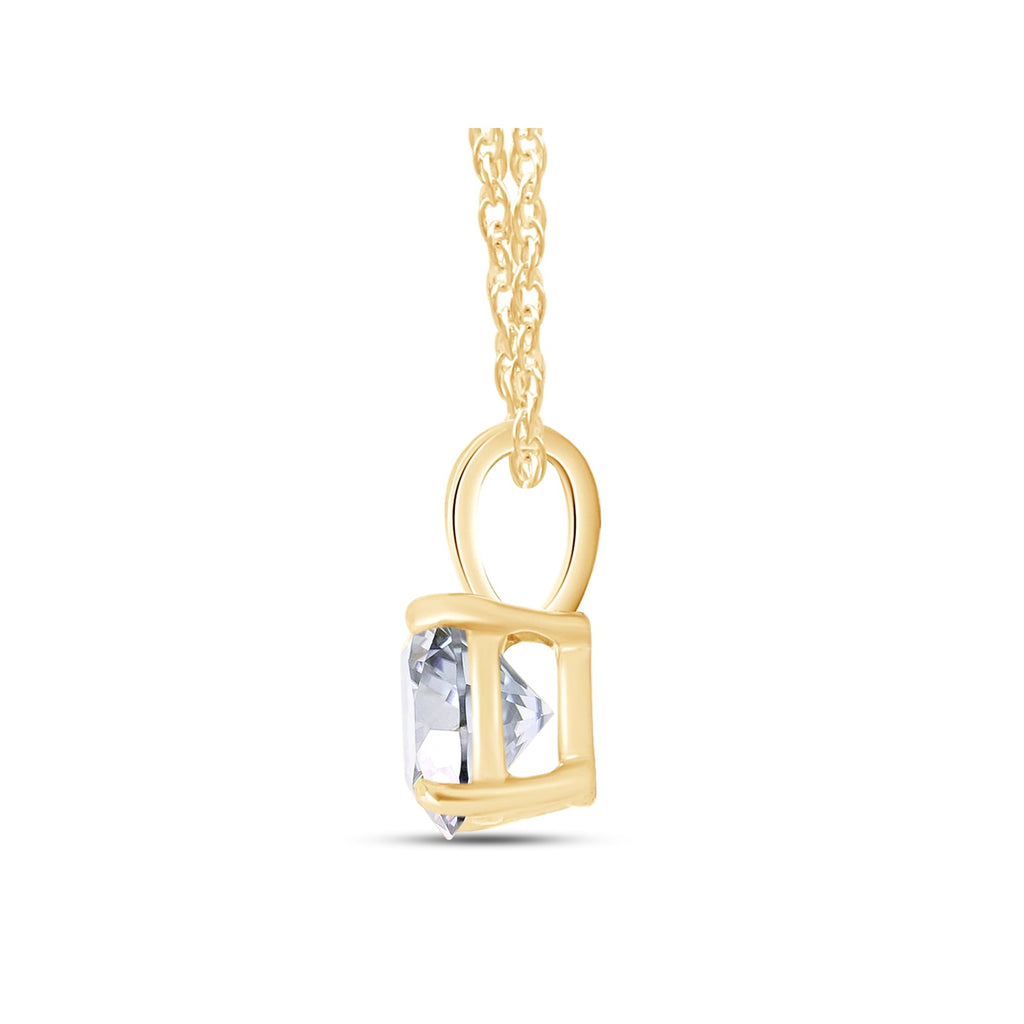 .80 CTW Certified Genuine Moissanite Solitaire Pendant Necklace - Choice of 14k White or Yellow Gold VossAgin
