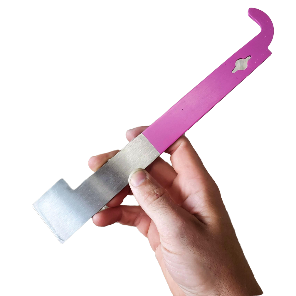 Pink Hive Tool with J Hook Foxhound Bee Company