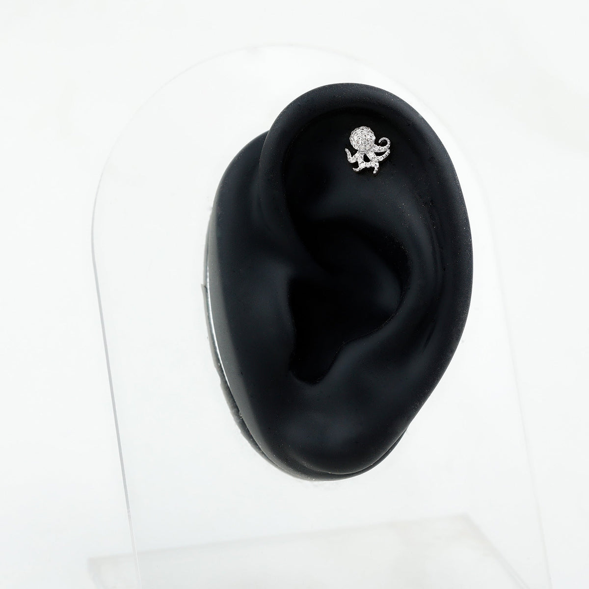 Moissanite Octopus Earring for Cartilage Piercing