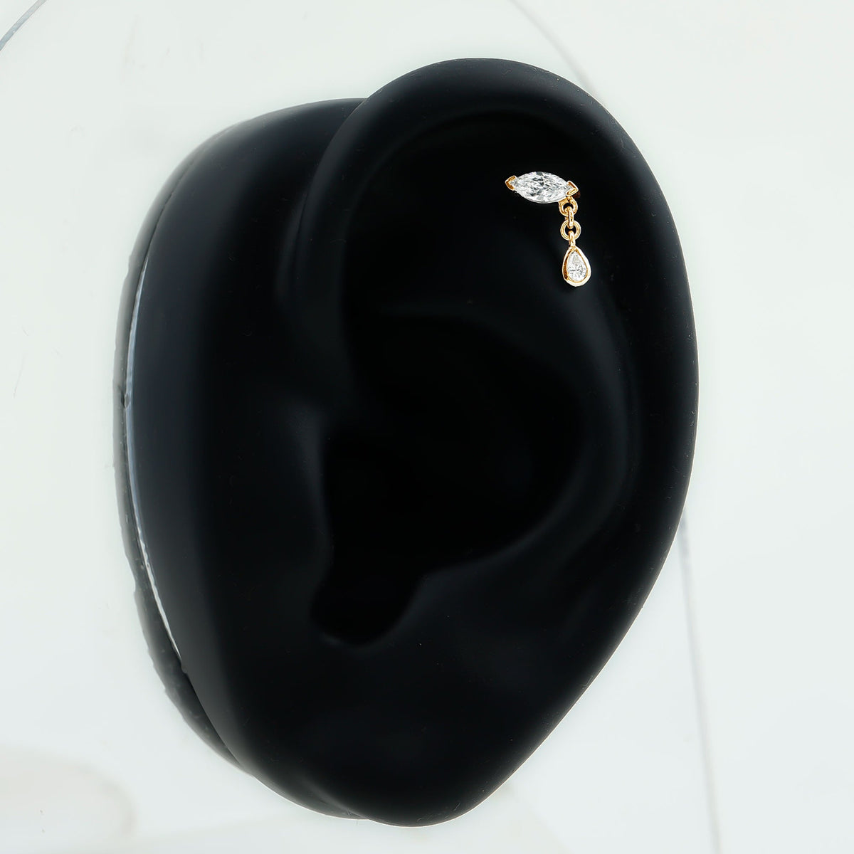 Marquise Moissanite Dangle Cartilage Earring