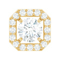 Certified Moissanite Halo Earring for Helix Piercing