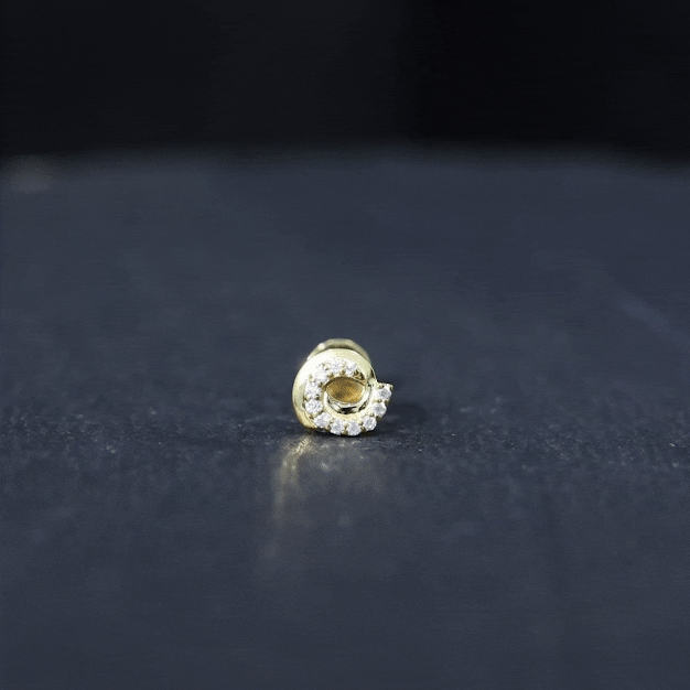 Moissanite Swirl Earring for Second Hole Piercing
