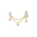 Certified Moissanite Double Chain Earring for Helix Piercing
