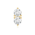 Natural Diamond 2 Stone Earring for Tragus Piercing