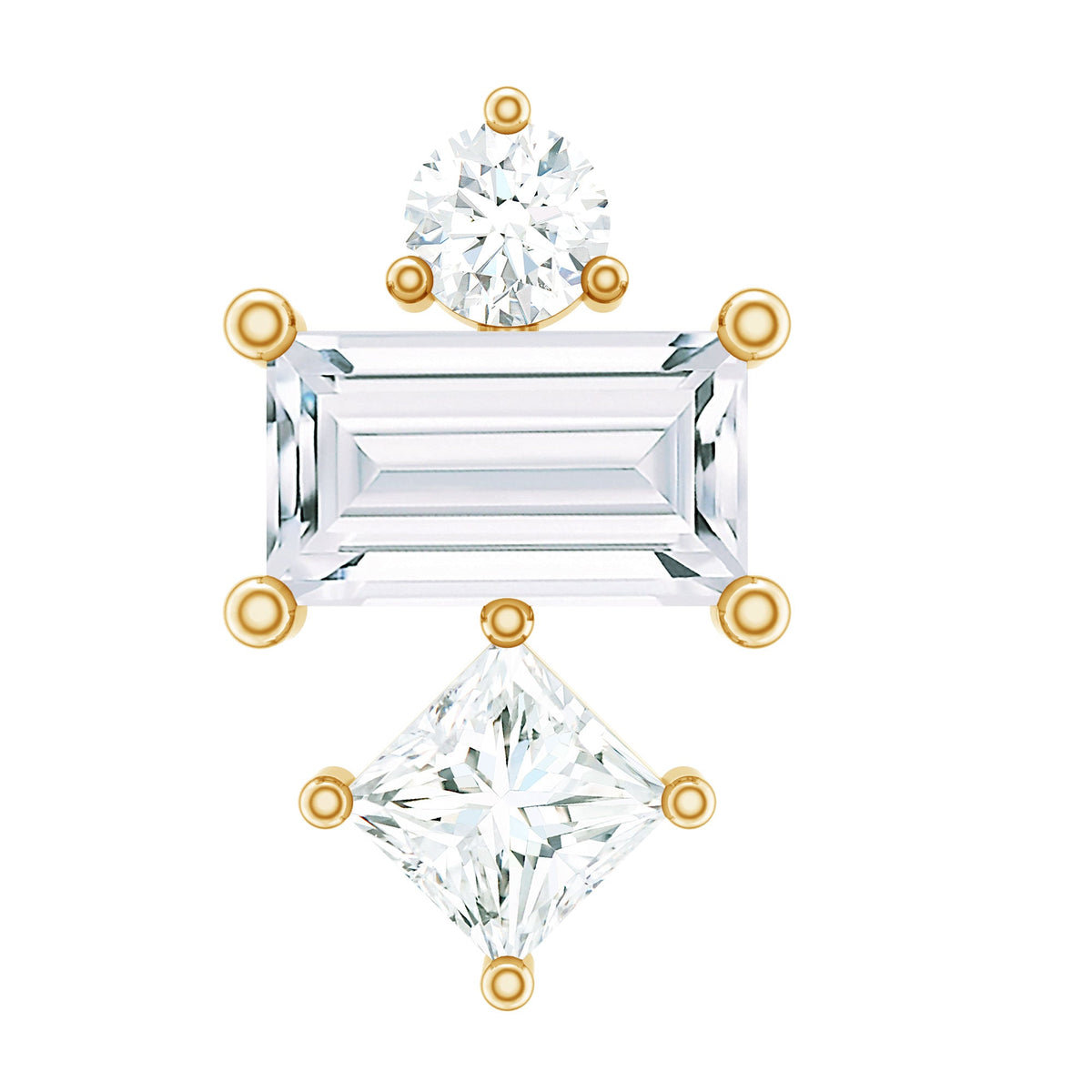 Unique Moissanite Tragus Earring with Flat Back