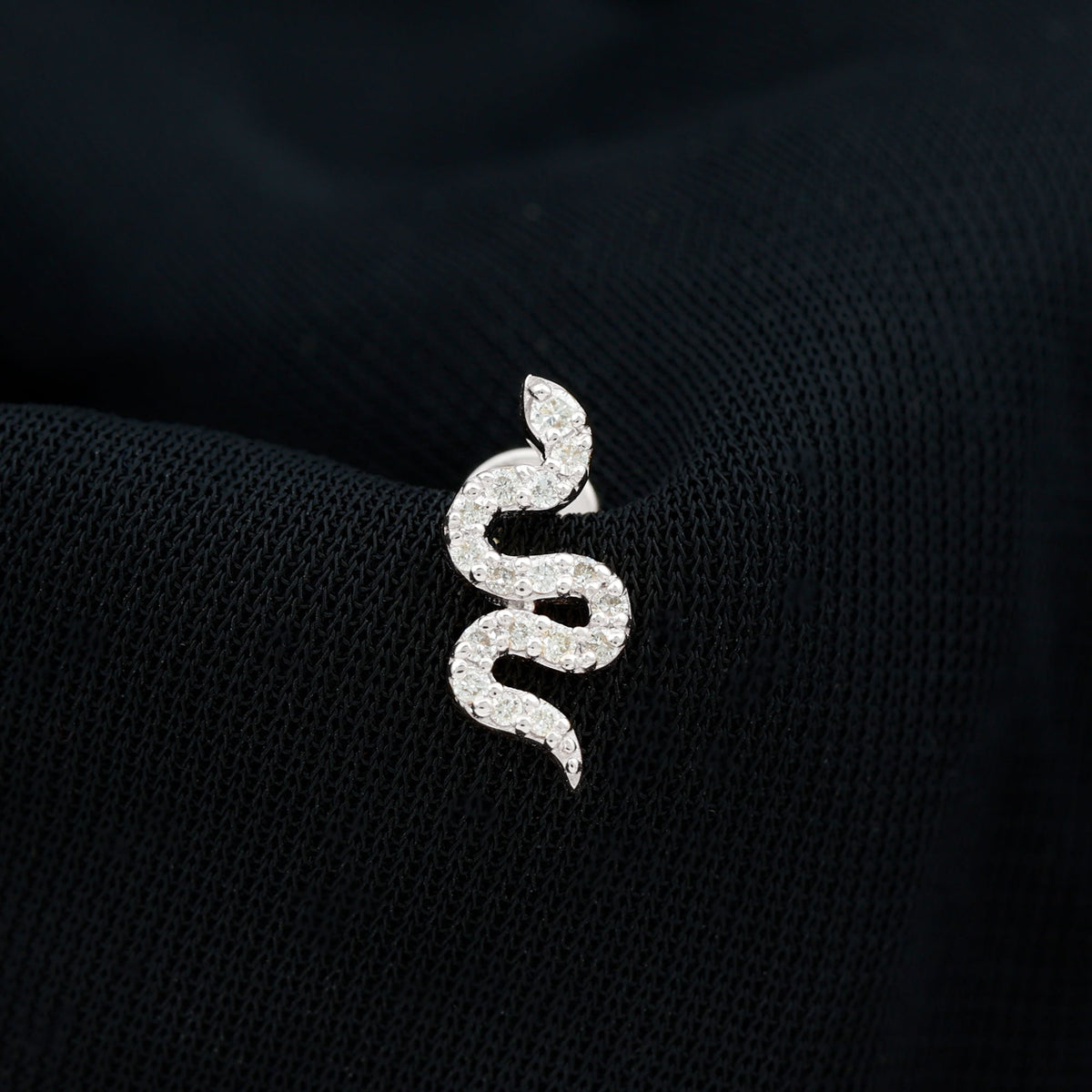 Unique Moissanite Snake Crawler Cartilage Earring