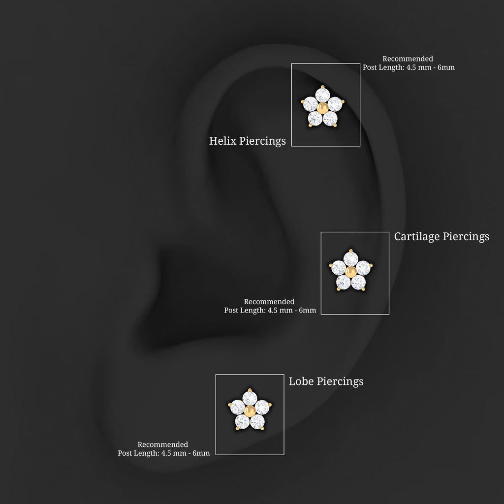 Certified Moissanite Flower Conch Earring for Women