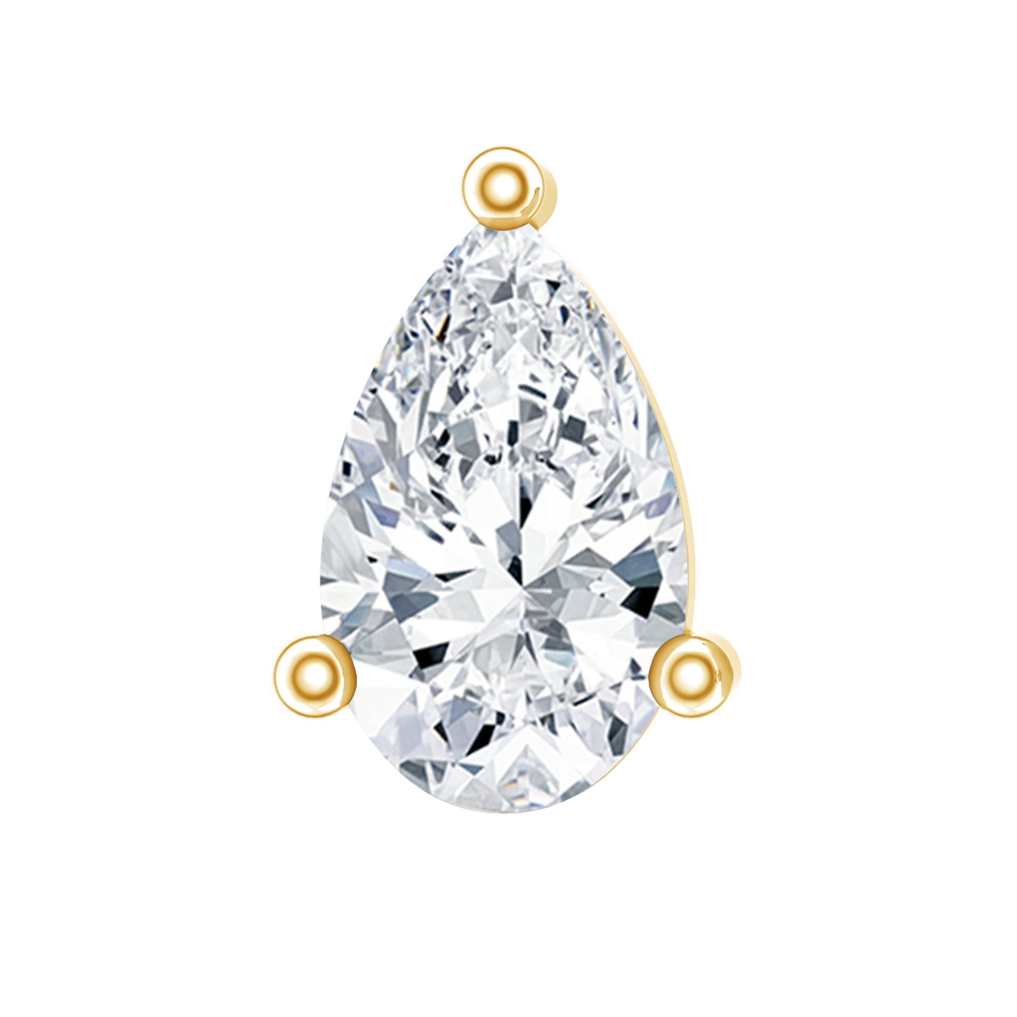 Pear Shape Moissanite Solitaire Conch Earring