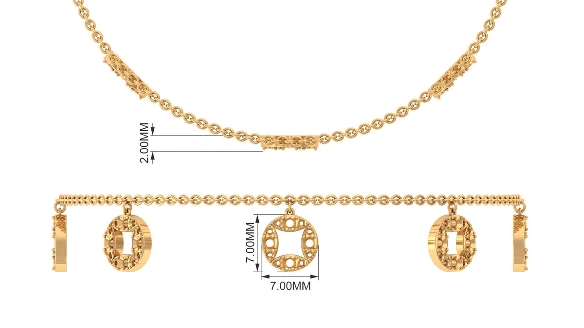 Minimal Moissanite Chain Charm Bracelet for Women