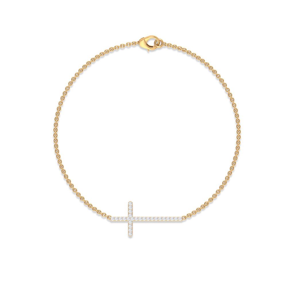 Certified Diamond Sideway Cross Bracelet