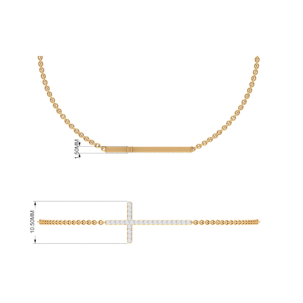 Certified Diamond Sideway Cross Bracelet