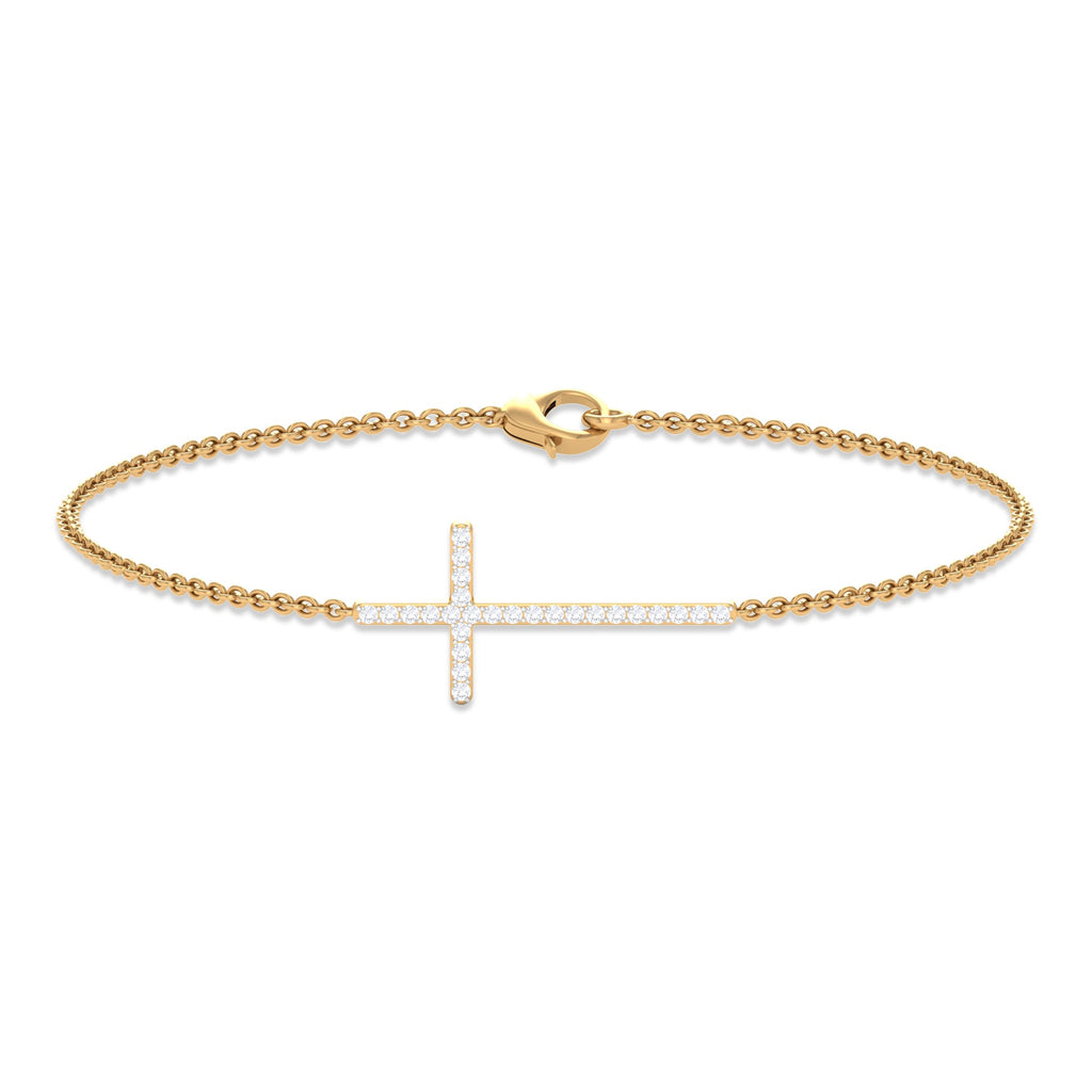 Certified Diamond Sideway Cross Bracelet