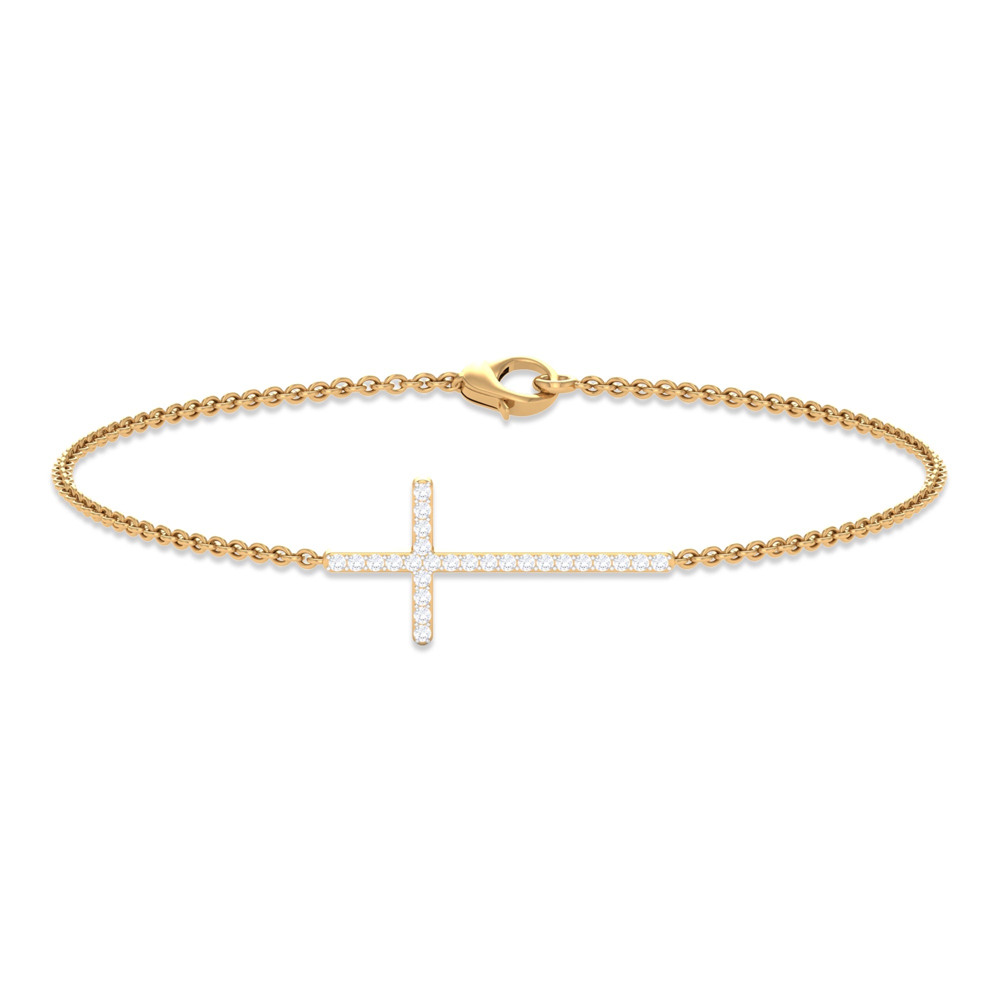 Certified Diamond Sideway Cross Bracelet