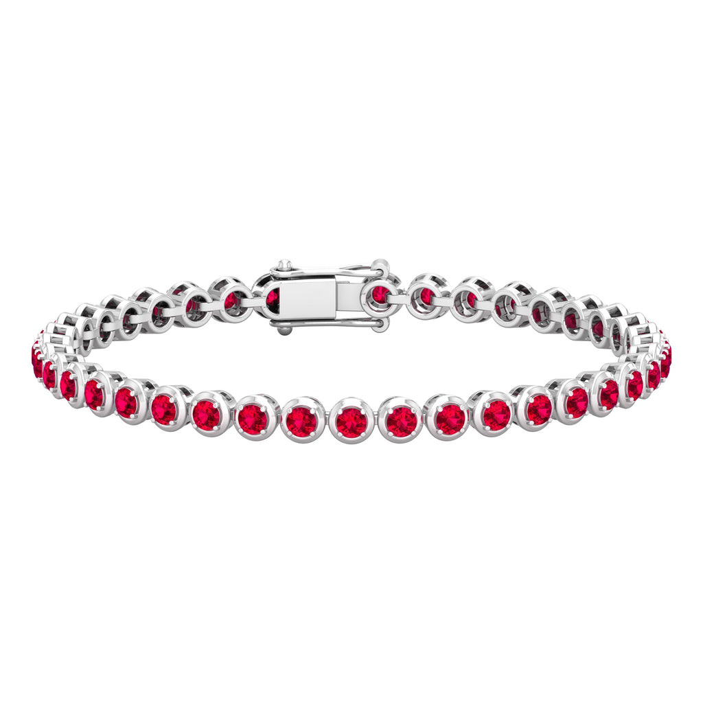 Certified Lab Grown Ruby Tennis Bracelet for Women