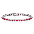 Certified Lab Grown Ruby Tennis Bracelet for Women